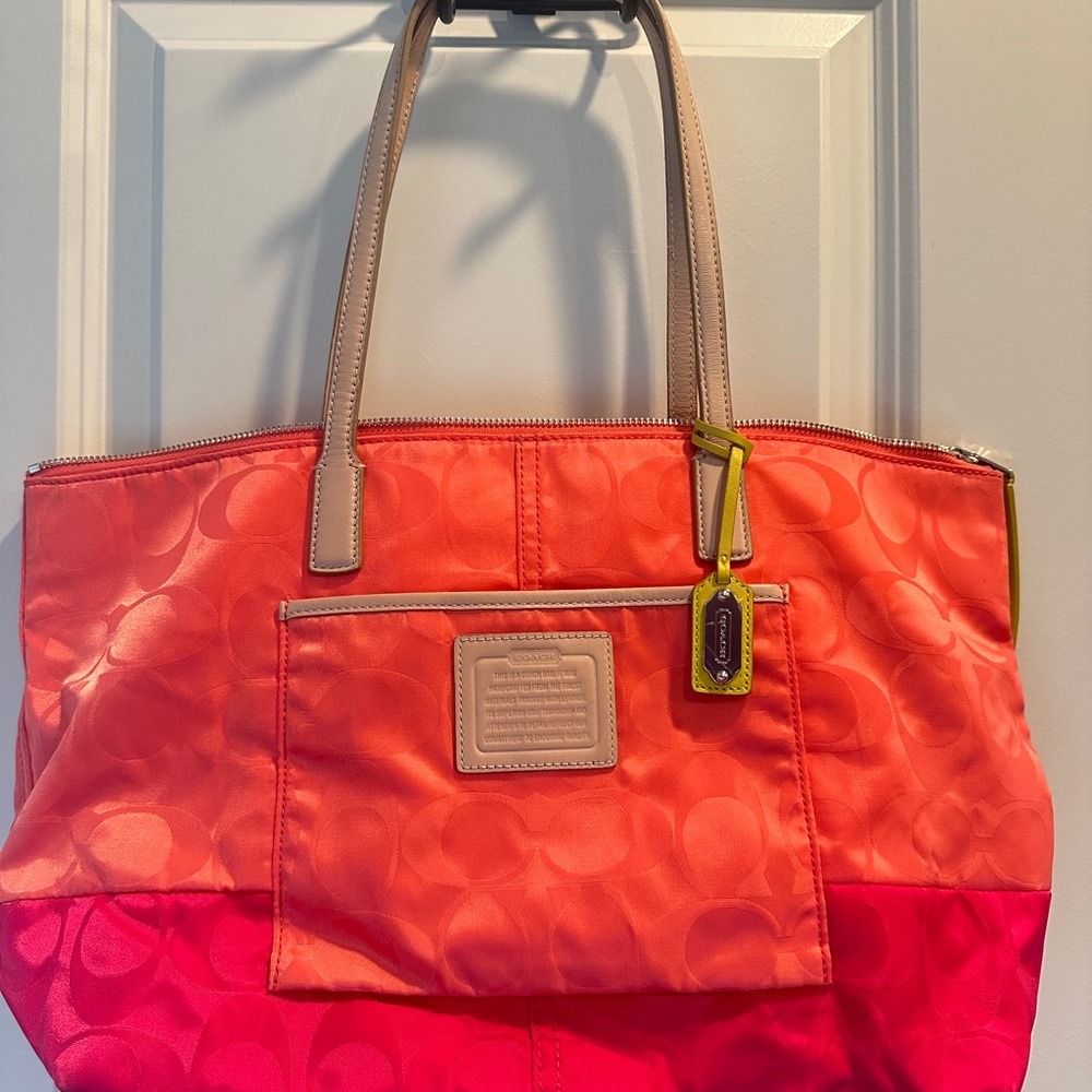 Coach two-toned medium sized tote bag